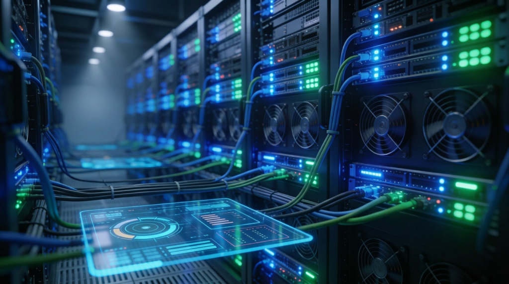 Centro de datos de hosting cloud utilizado para alojar sitios web