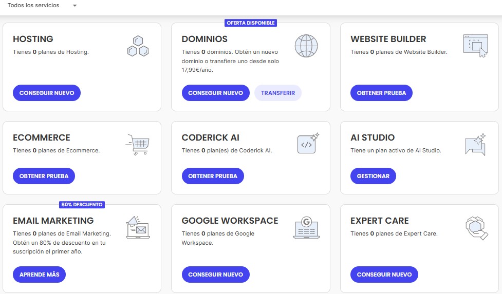 Panel de hosting SiteGround